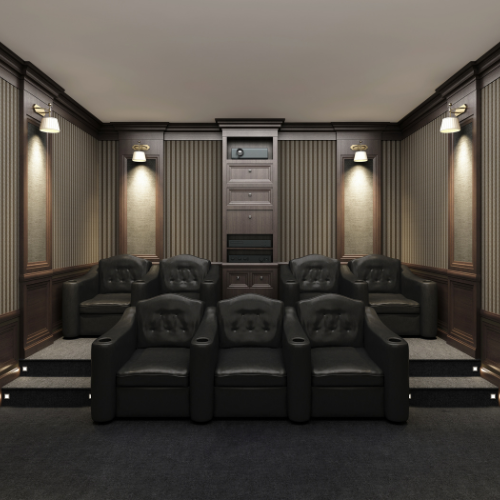 Theater Room Home Entertainment & Media Setup