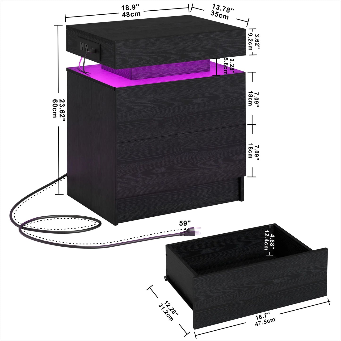 Nightstand with Charging Station