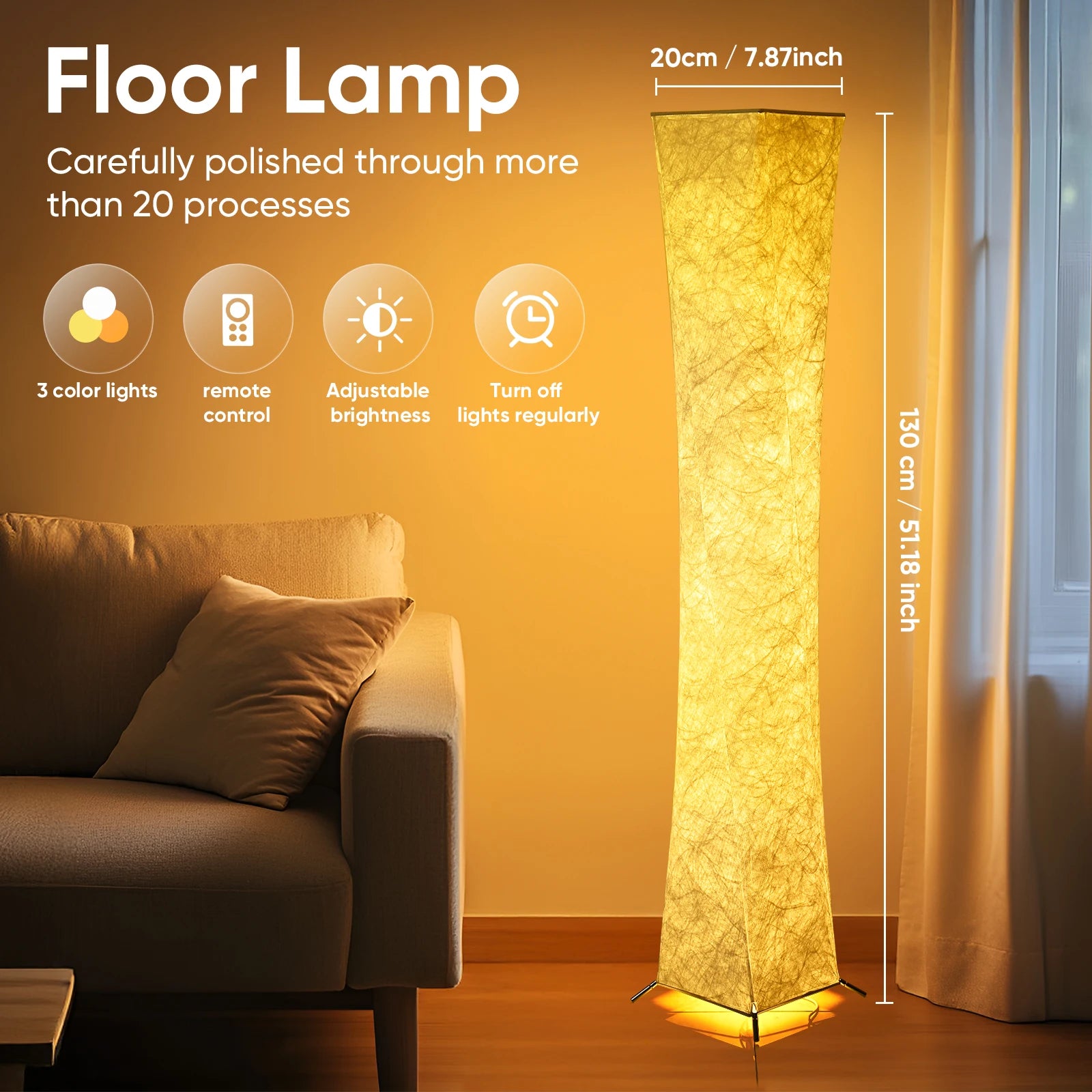 Soft Light Floor Lamp 52 Cozy Elegant Room Illumination