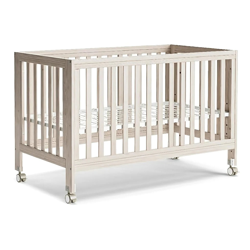 Convertible Baby Crib with Adjustable Mattress & Safety Rail