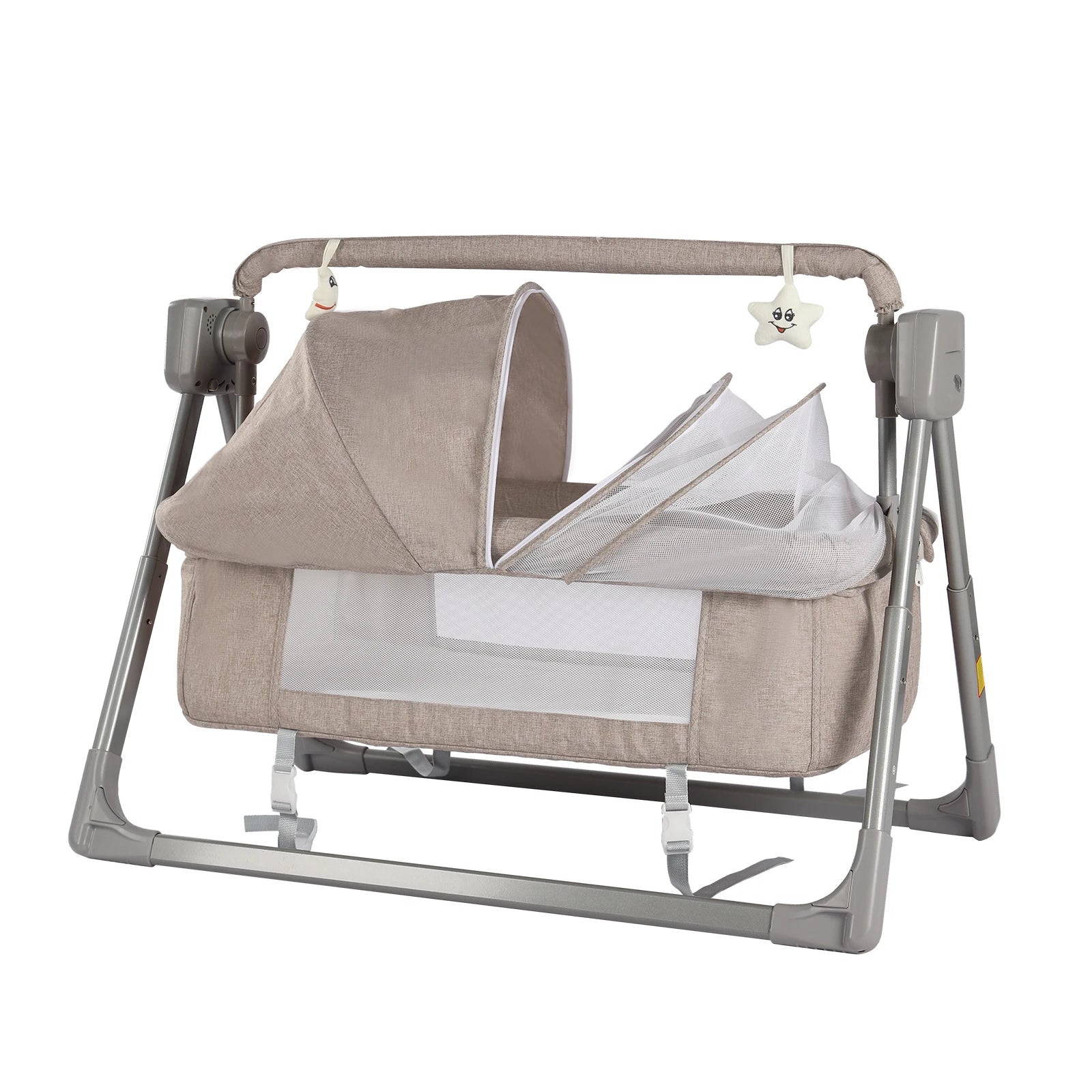 Gray Khaki Electric Baby Swing