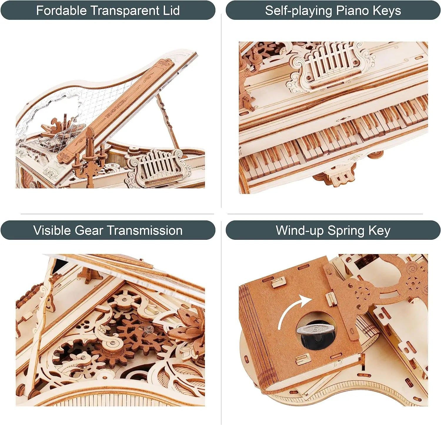 Piano 3D Puzzles Wooden Music Model Building Kit