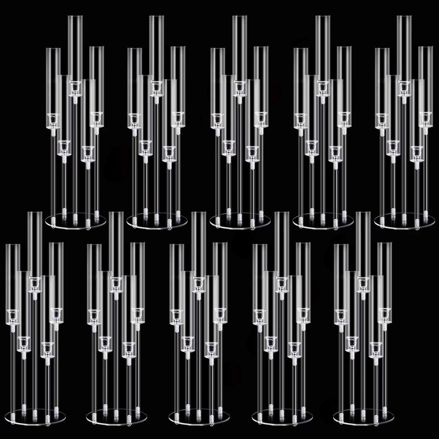 10 PCS Acrylic Candelabra Centerpieces