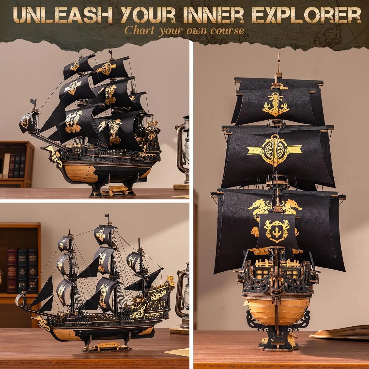 3D Wooden Ship Puzzle for Adults & Kids’ Crafts