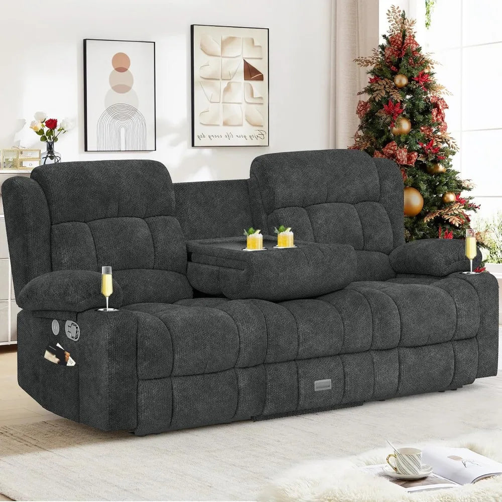 Modern 3 Seat Reclining Sofa for Living Rooms & Lounging