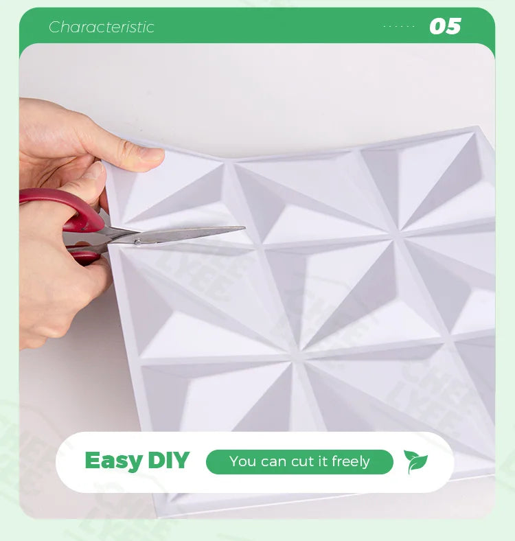 10 Pack Self Adhesive 3D Wall Panels