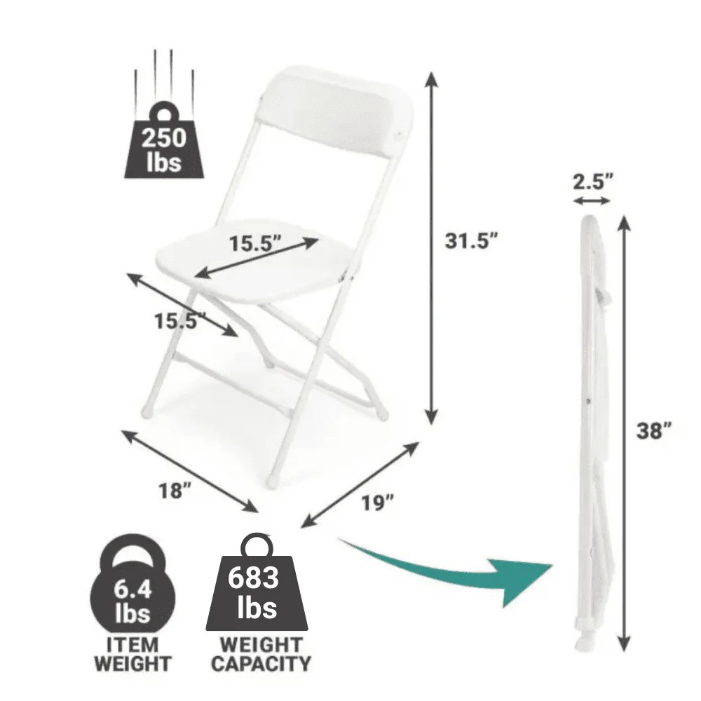 Plastic Folding Chairs 10 Pack