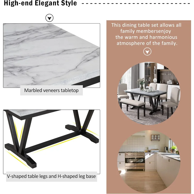 6 Piece Dining Table Set