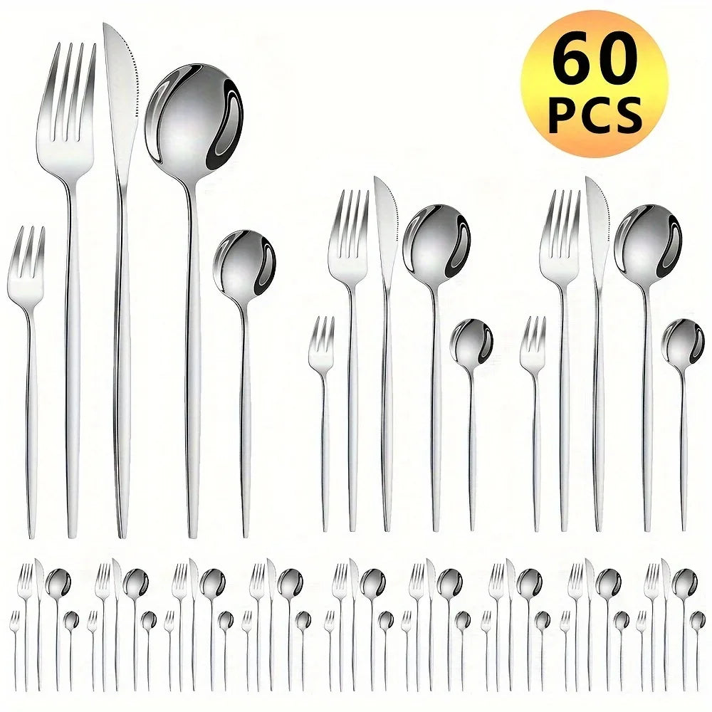 Luxury Golden Cutlery - 60 PCS