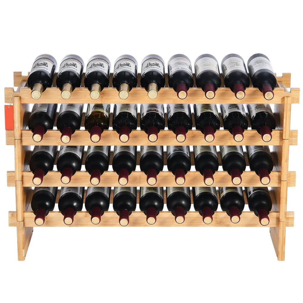 36 Bottle Wine Rack, Bamboo