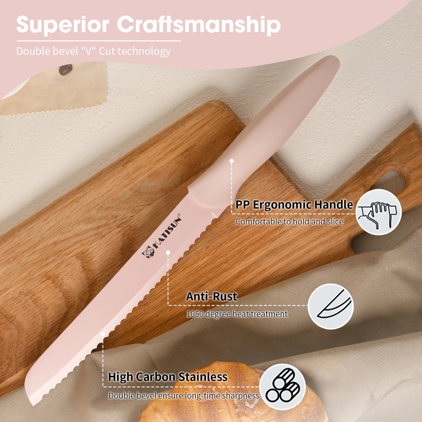 Pink Knife Block Set