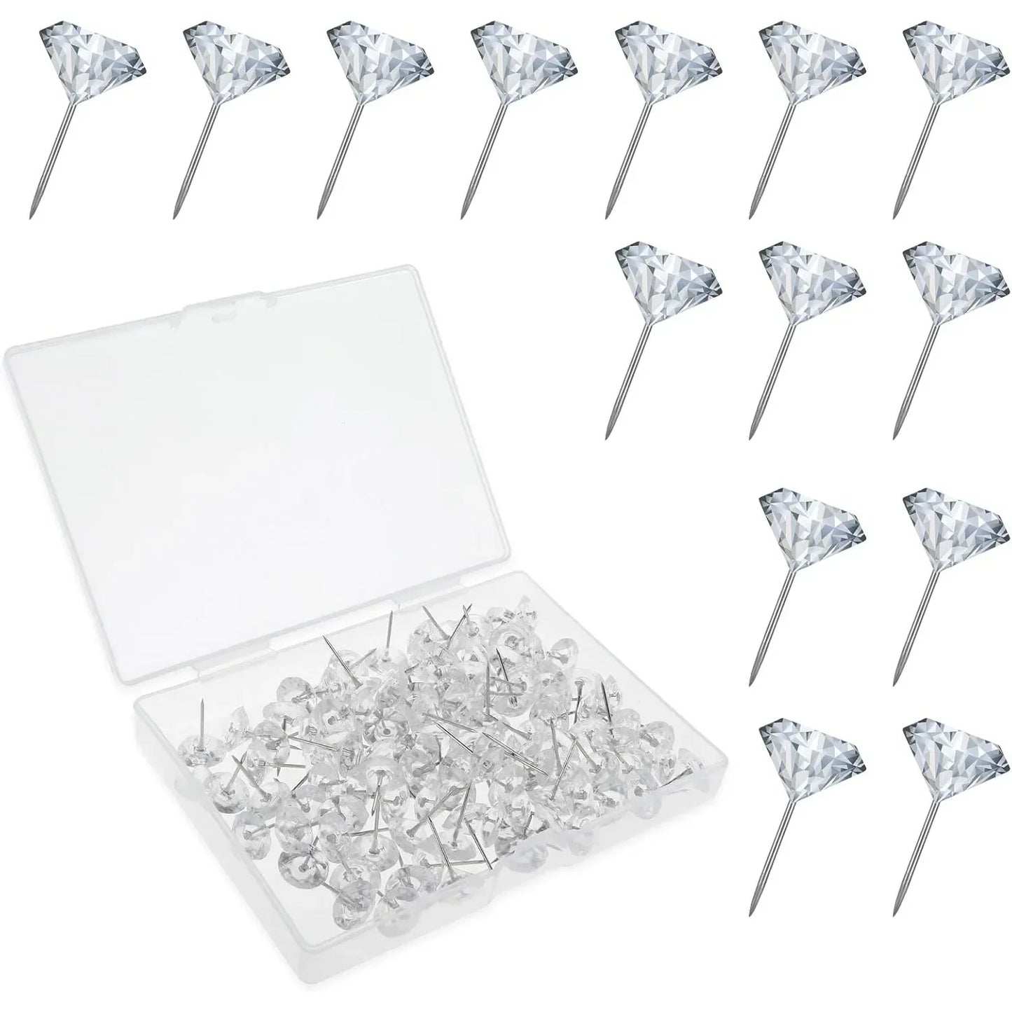 100PCS Diamond Thumbtacks