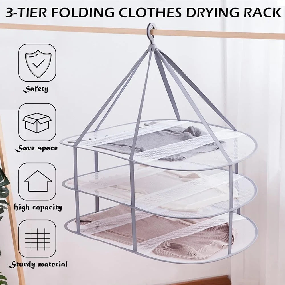 3Tier Folding Clothes Drying Rack
