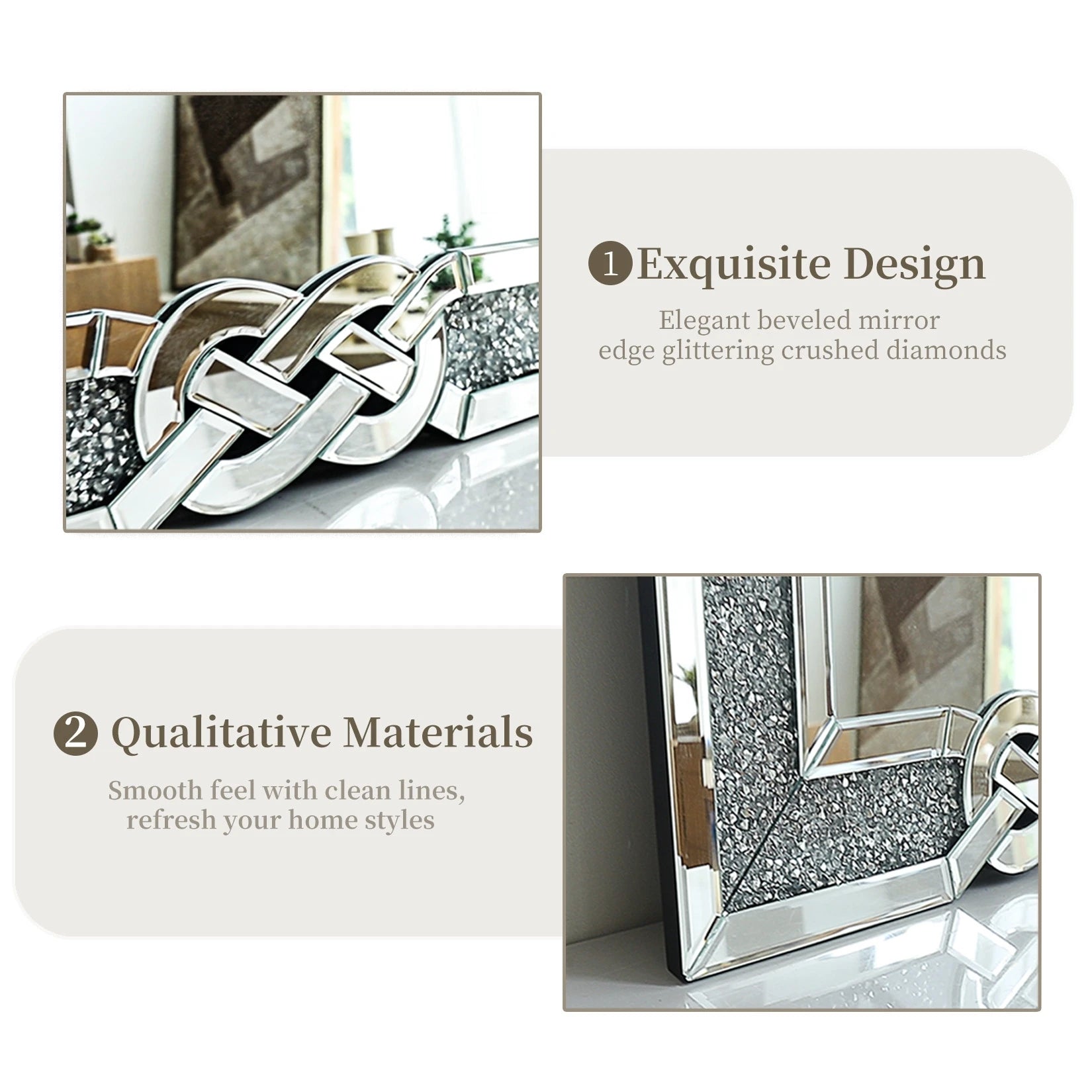 Crushed Diamond Rectangular Mirror