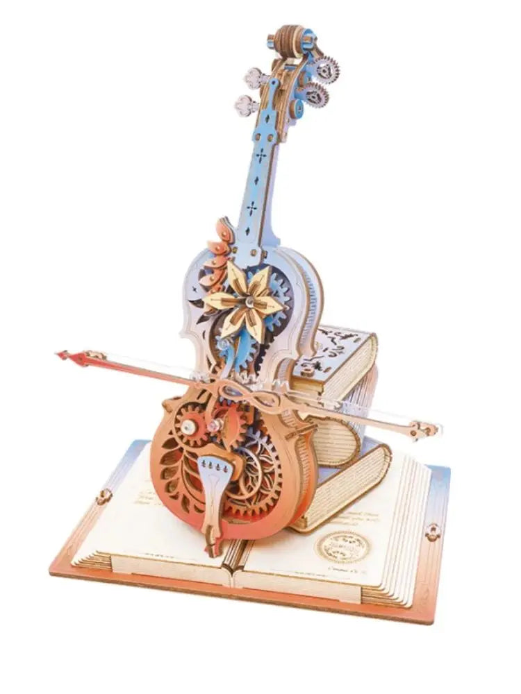Wooden Music Box Puzzle DIY 3D Mechanical Model Kit
