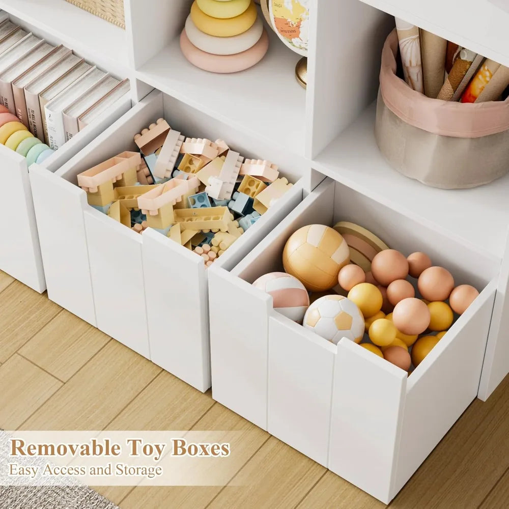 Kids Bookshelf Storage Organizer