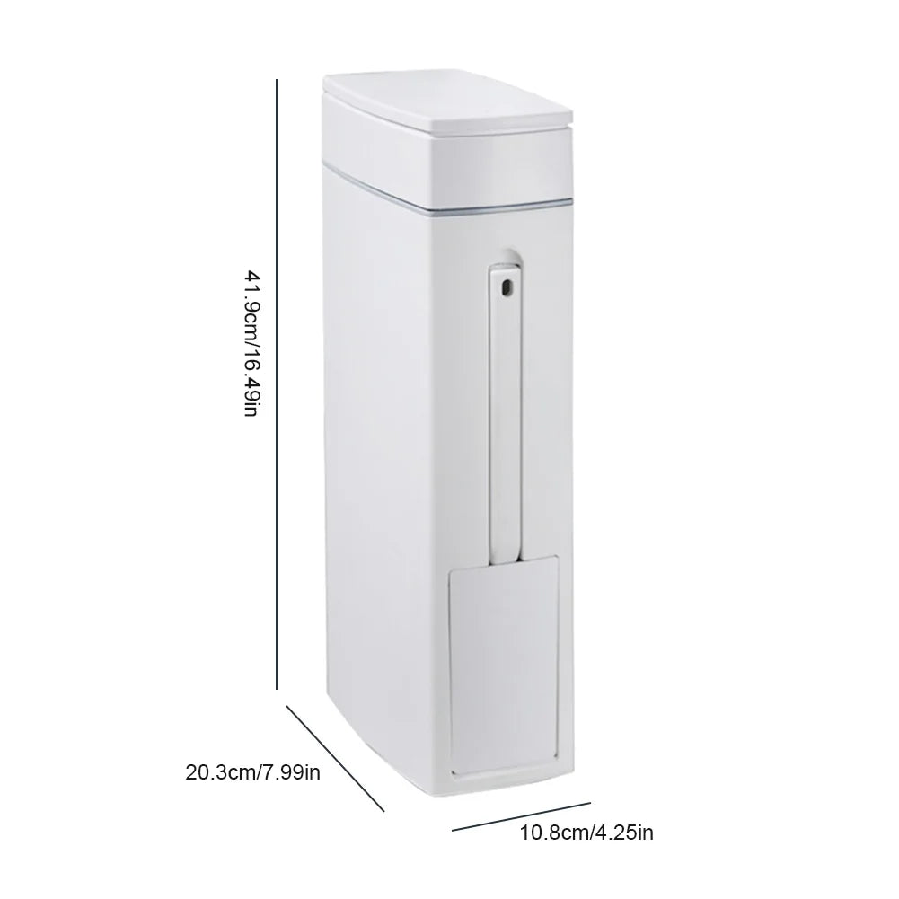 Slim Trash Can with Cleaning Brush