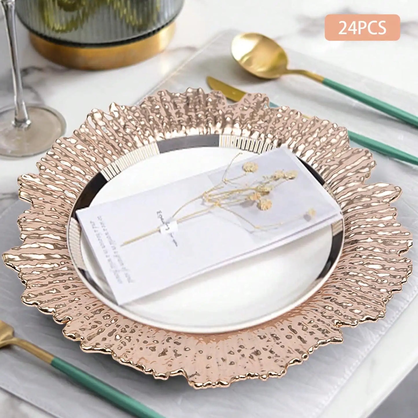 Dinner Plastic Plates - 24 PCS