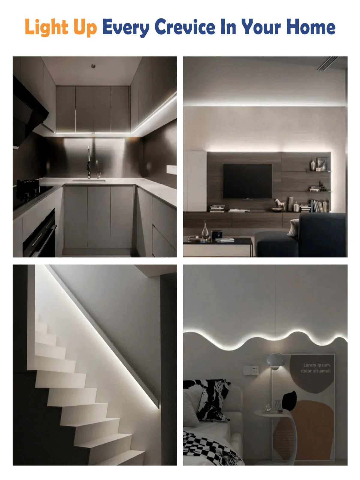 LED Strip Lighting for Home Kitchen and Ambient Decor