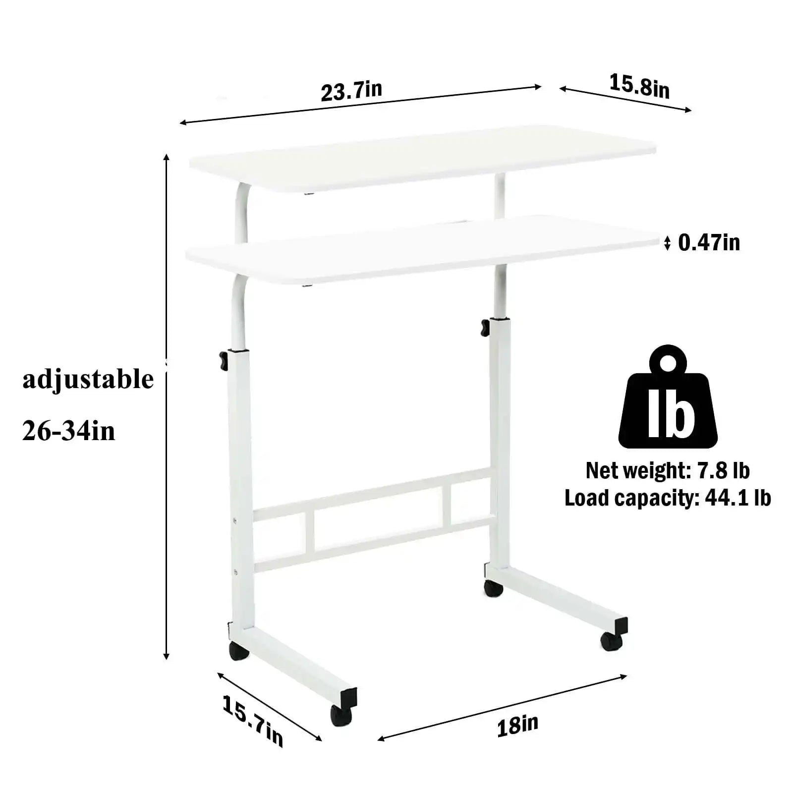 Adjustable Rolling Laptop Desk