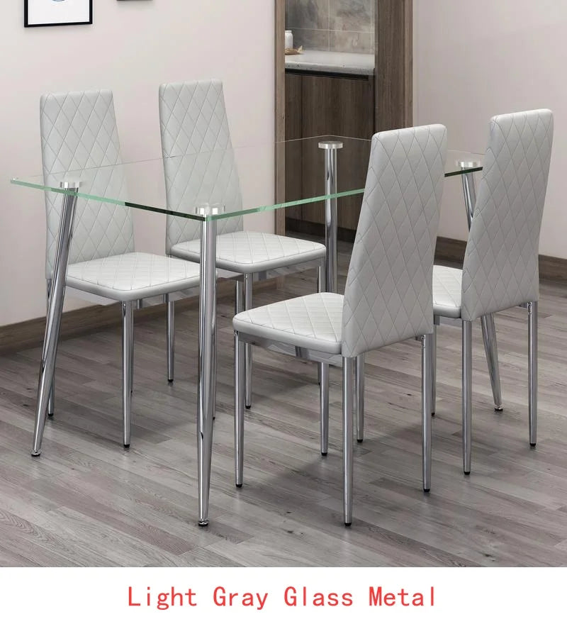 Dining Table with Tempered Glass Top