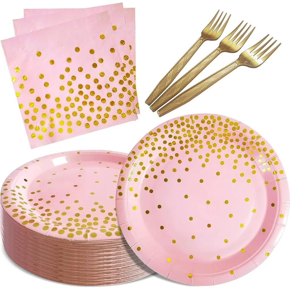 Pink Gold Party Utensils