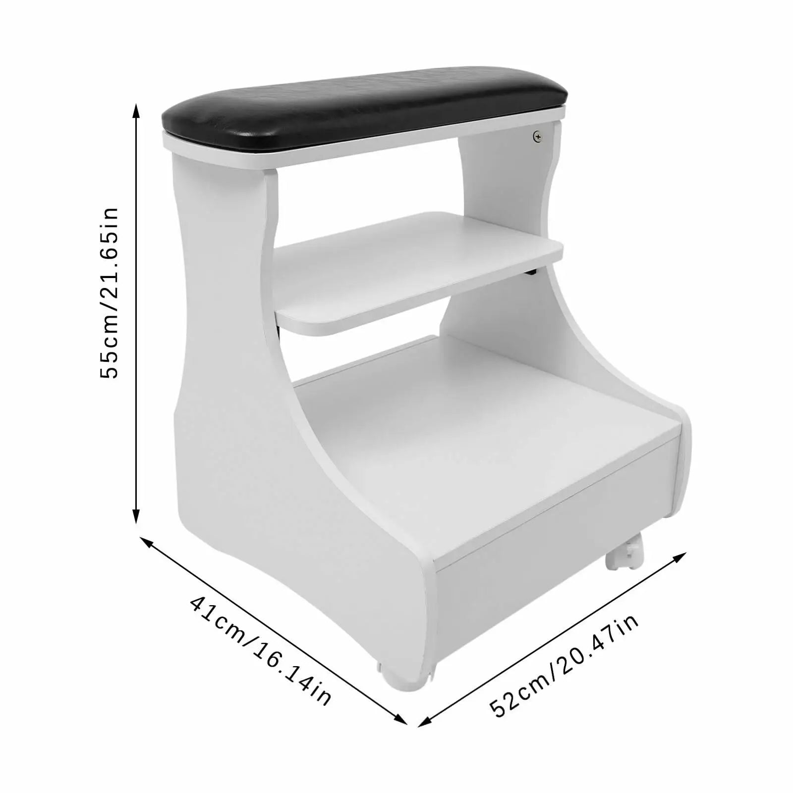 Foot Rest Pedicure Stool with Wheels