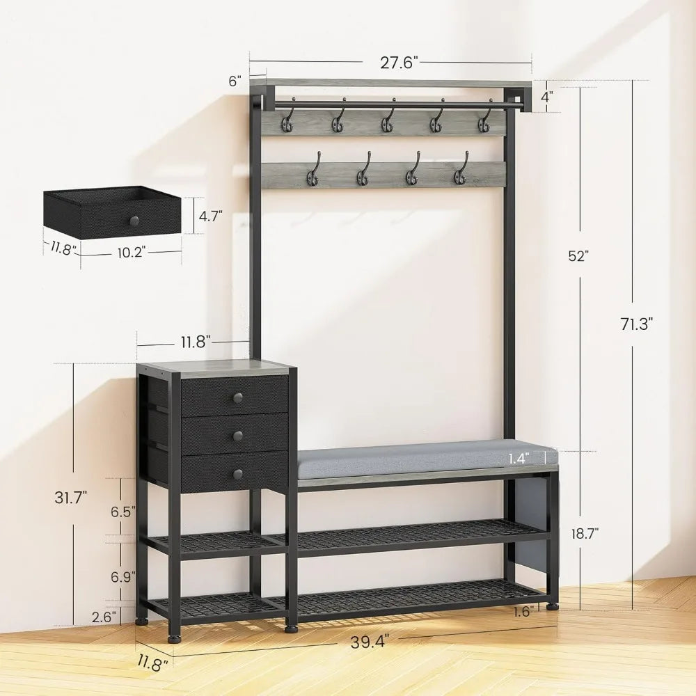 Coat Rack, Shoe Storage, Bench