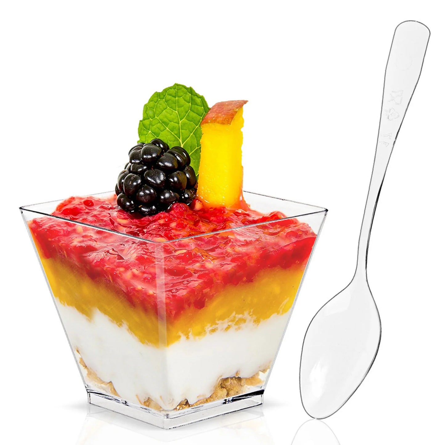 Dessert Cups With Lids and Spoons