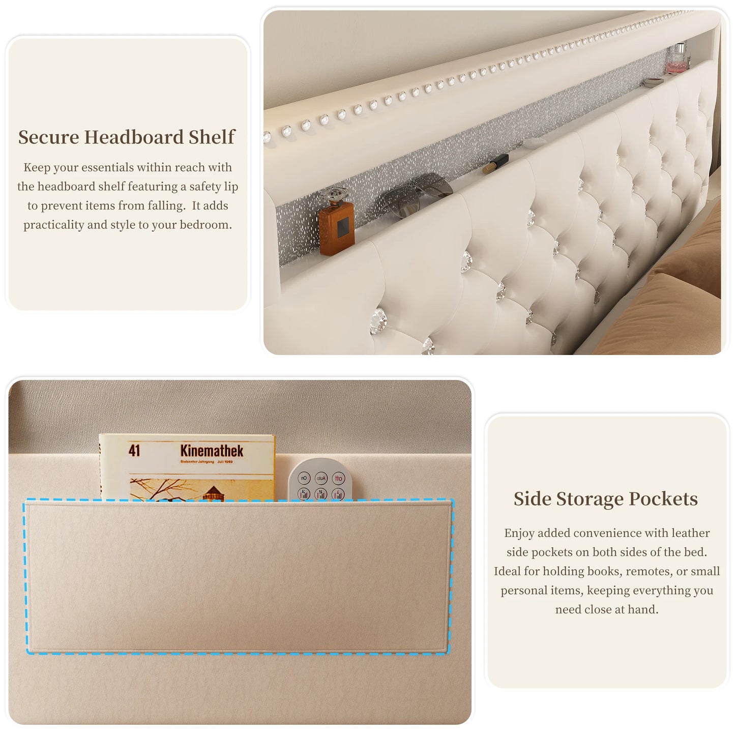Queen Led Bed Frame with 2 Drawers