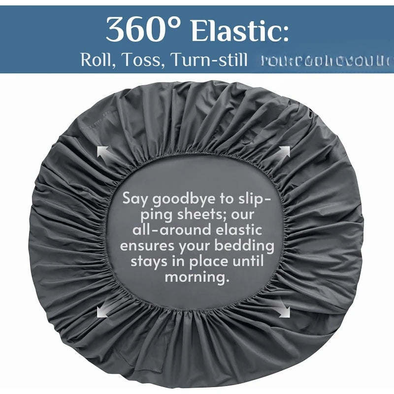 Dark Grey Queen Sheets Set