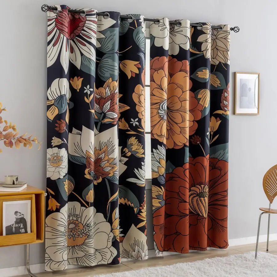 Floral Blackout Curtains