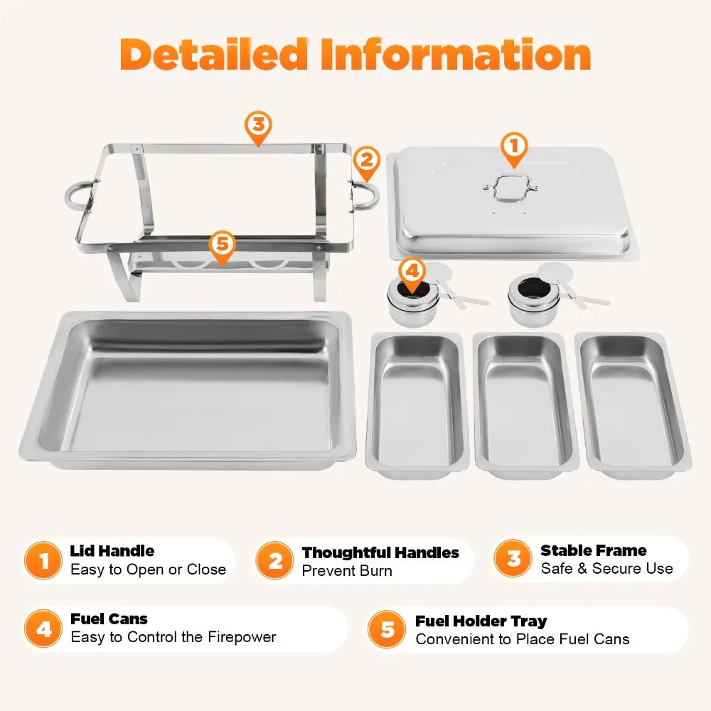 Chafing Buffet Stainless Steel - Set 9L