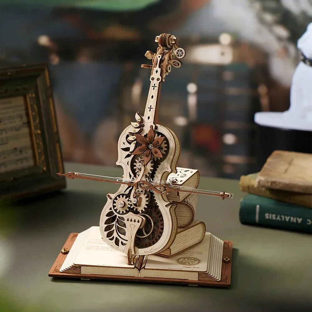 Wooden Music Box Puzzle DIY 3D Mechanical Model Kit