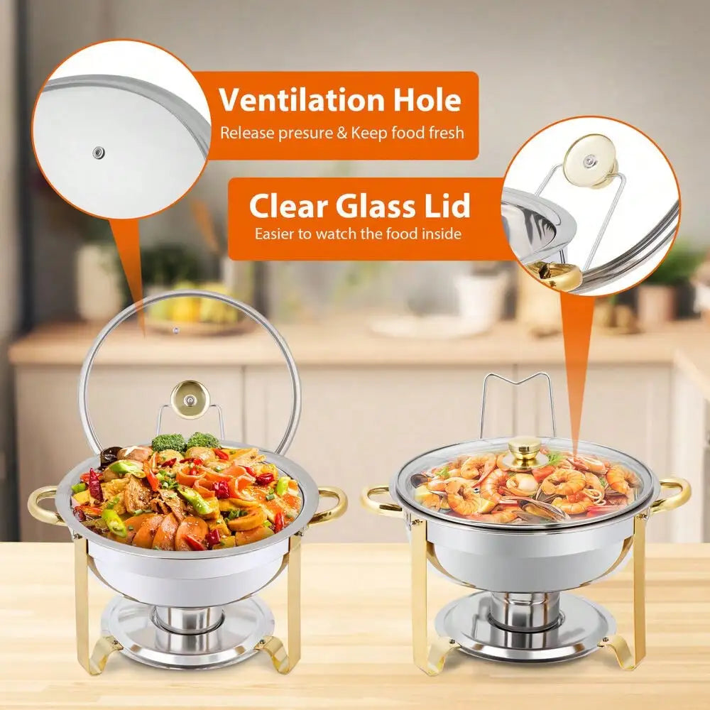 Stainless Steel Chafing Dishes - 2 Pack
