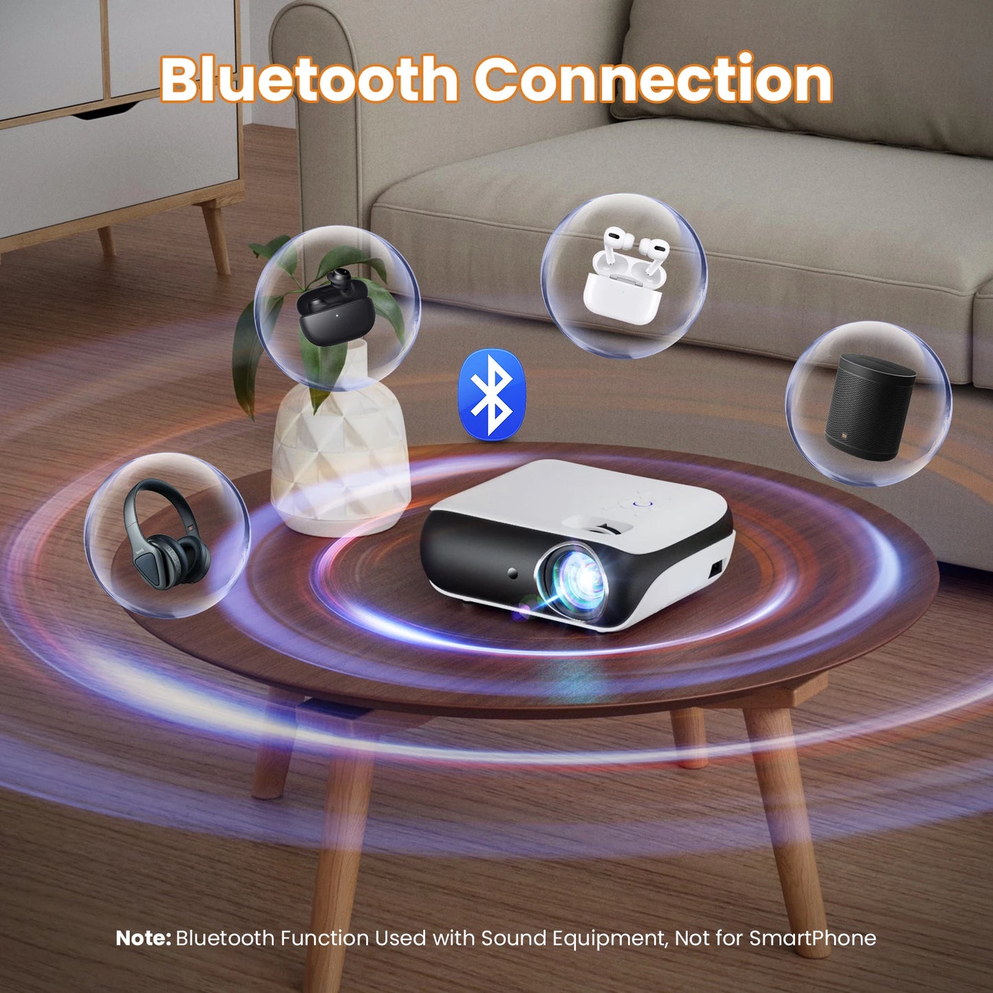 Bluetooth Projector 1080P