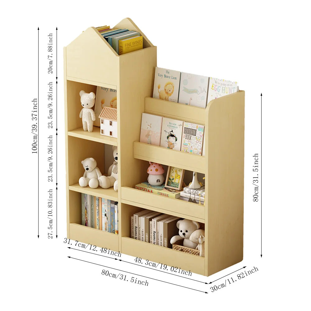 Kids Bookshelf Storage Organizer