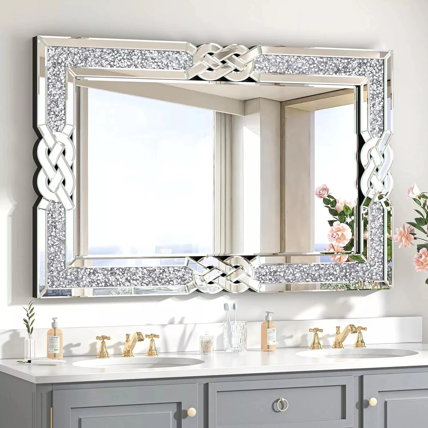 Crushed Diamond Rectangular Mirror