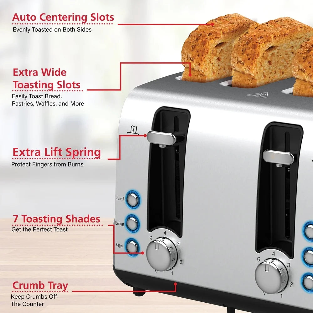 Extra Wide 4 Slice Toaster
