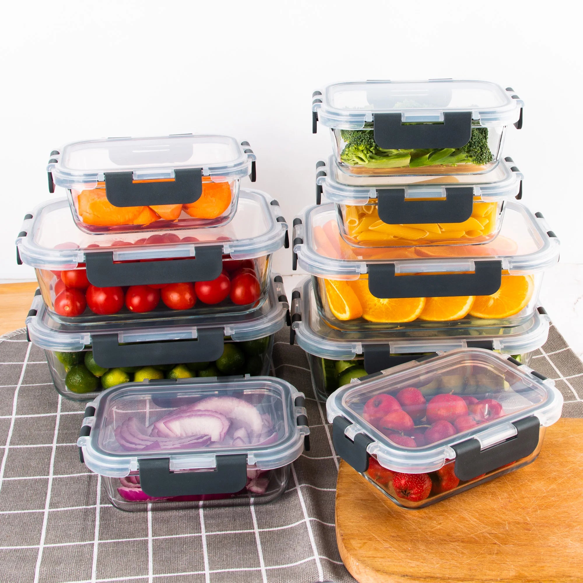 8-Piece Glass Foods Containers