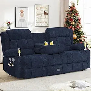 Modern 3 Seat Reclining Sofa for Living Rooms & Lounging