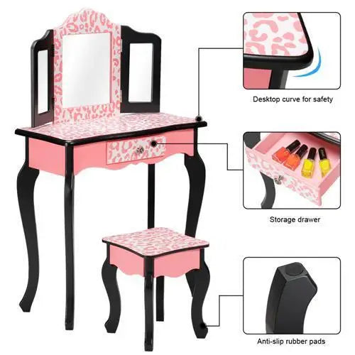 Kids Vanity Table and Stool