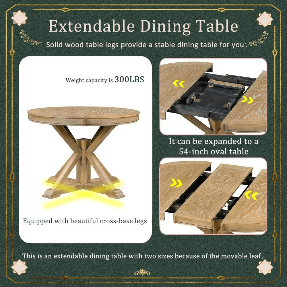 Extendable Dining Table Set for 4, 5