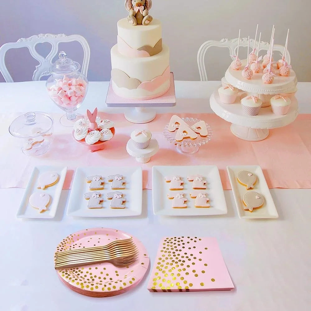 Pink Gold Party Utensils