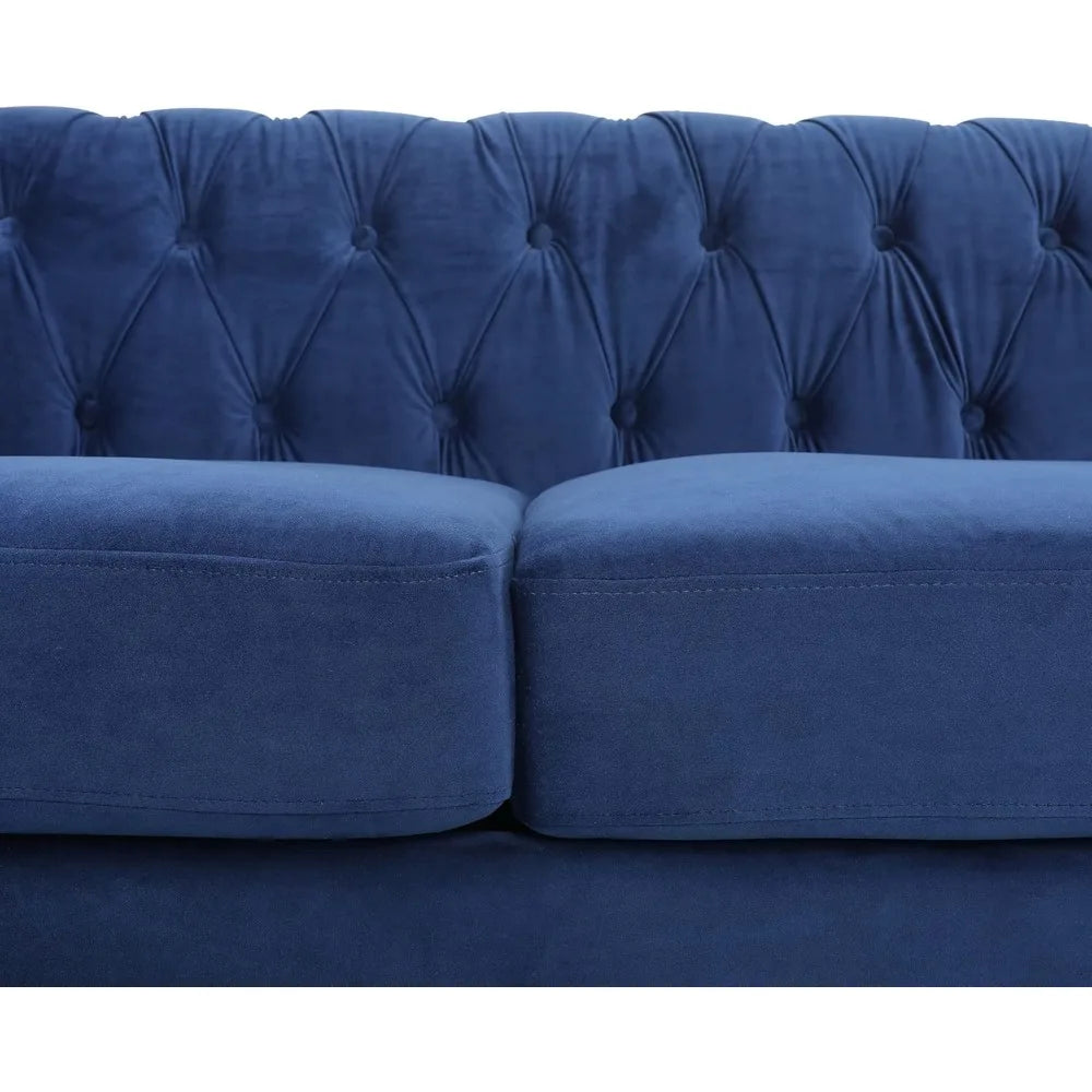 Luxury Velvet Chesterfield Sofa for Living Room