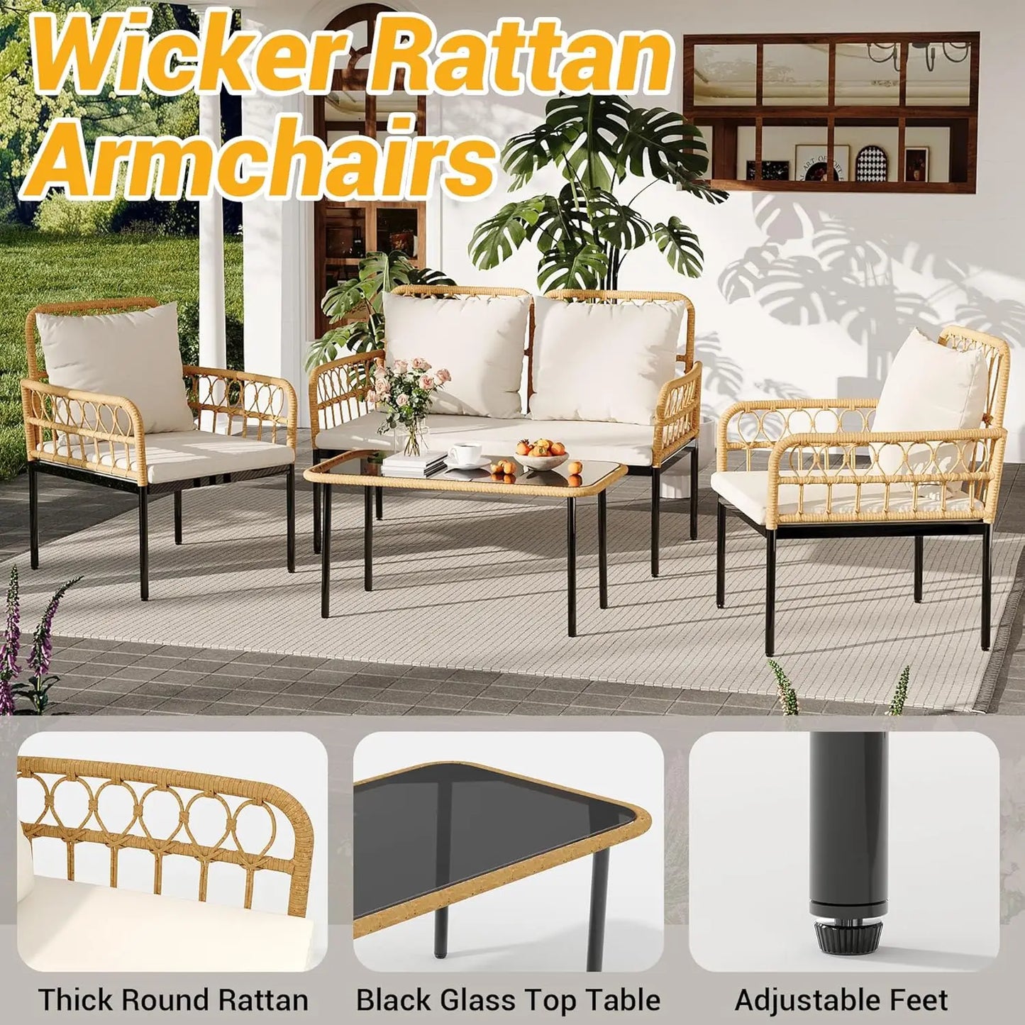 Patio Furniture Boho Rattan