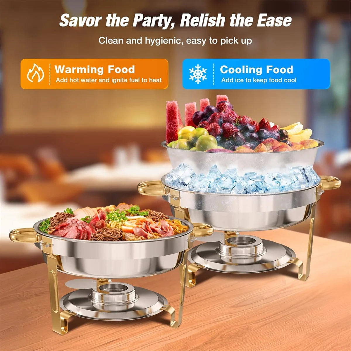 Stainless Steel Chafing Dish - 2/4 Pack