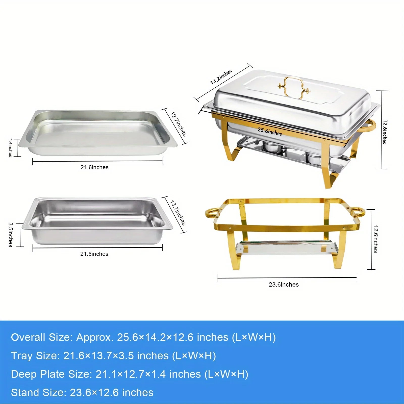 Chafing Dish Stainless Steel - 4 Pack