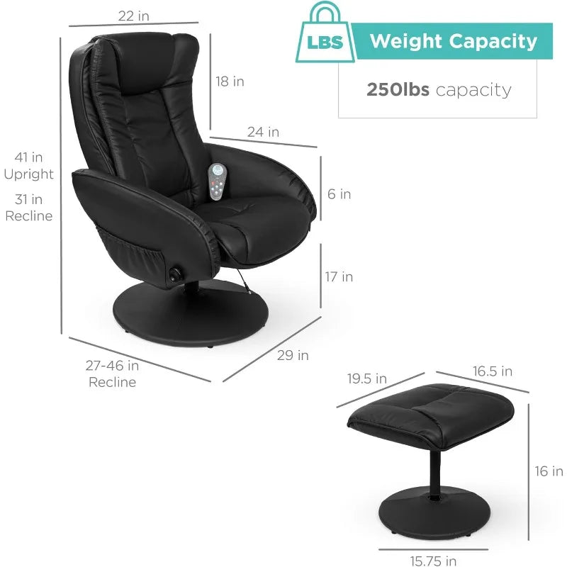 Electric Massage Recliner w/Stool
