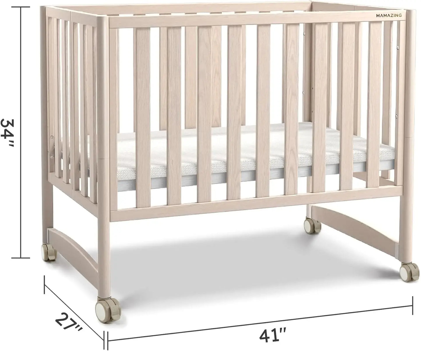 Mini Crib Removable Wheels